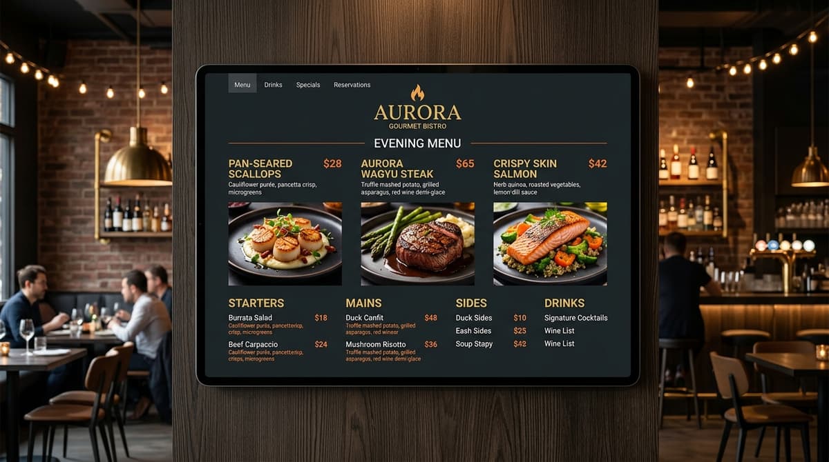 Digital Menu Design